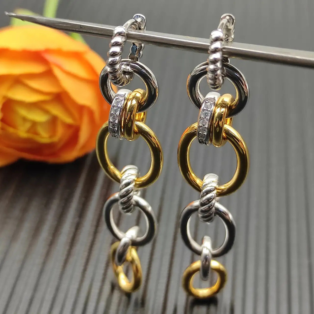 David Yurman Two-Color Mercer Multi-Hoop Earrings - Picture 5 of 6